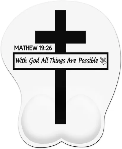 Vista 23 de Mousepad Blessed Religious Cross Ergonomic Wrist Support Non-Slip Base Mouse Mat with Wrist Rest Computer Mousemat for Desk Work Accessories Pad