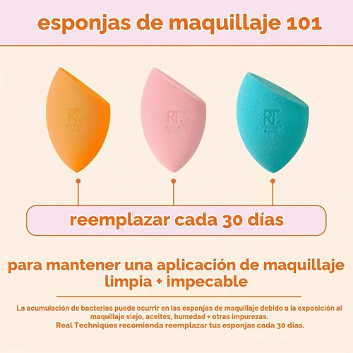 Vista 13 de Real Techniques Miracle Concealer Sponge, esponja de mezcla de maquillaje para corrector líquido y crema, forma alargada para una aplicación precisa