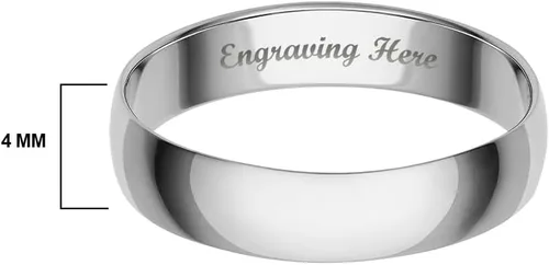 Vista 2 de Anillos de oro macizo con grabado personalizado de 0.157 in, 0.197 in y 0.236 in. Anillos ligeros para hombre o alianza de boda para mujeres en oro
