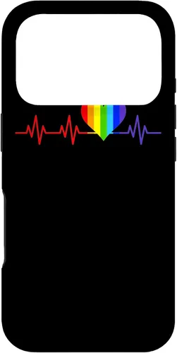 Vista 30 de Gay EKG Pulse Heartbeat Pride Flag y Queer LGBTQ Rainbow Case para iPhone 17