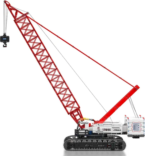 Vista 4 de Mould King 17046 Grúa sobre orugas de alta tecnología MOC Truck con 5 motores, tecnología APP control remoto 16000 grúa sobre orugas de rejilla Kit