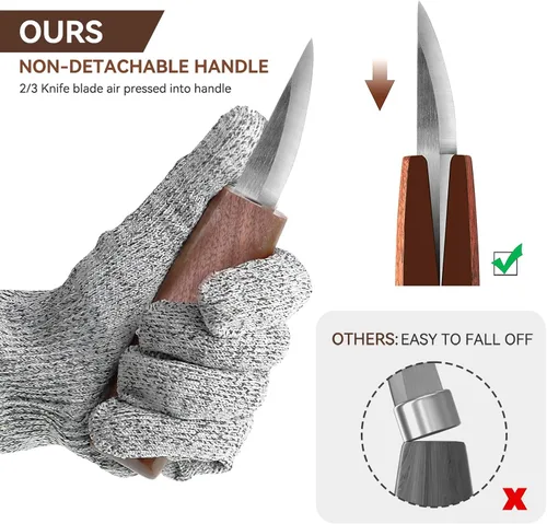 Vista 4 de Kit de Tallado de Madera Deluxe Tekchic - Cuchillo de Tallado, Juego de Cuchillos para Tallar Madera, Kit de Tallado de Madera para Principiantes