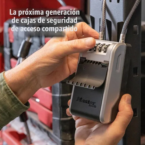 Vista 2 de Master Lock Caja de llaves de alta capacidad, dial de combinación, cable removible Caja fuerte de llave combinada para llaves, llaveros y tarjetas