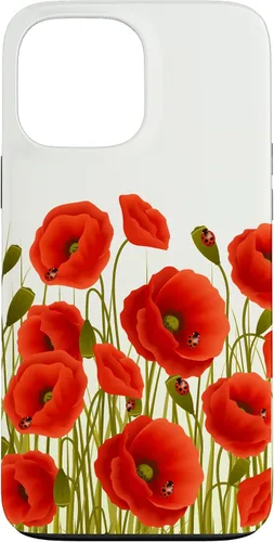 Vista 23 de iPhone 13 Rojo Amapolas Flores En Un Campo Caso