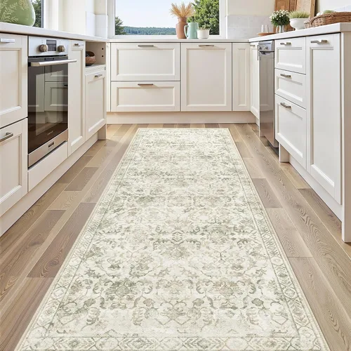 Vista 62 de Alfombra de área pequeña de 2 x 3 pulgadas, color beige, para entrada, baño, cocina, antideslizante, de pelo bajo, lavable, moderna alfombra bohemia