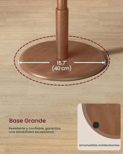 Vista 6 de VASAGLE Perchero de madera maciza, árbol de entrada con 8 ganchos, 3 opciones de altura, para abrigos, sombreros, bolsos, carteras, para entrada