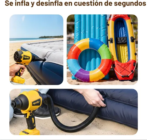 Vista 8 de Plumero de aire comprimido inalámbrico compatible con batería DeWalt de 20 V MAX (solo herramienta), soplador portátil 4 en 1, desinflador de vacío