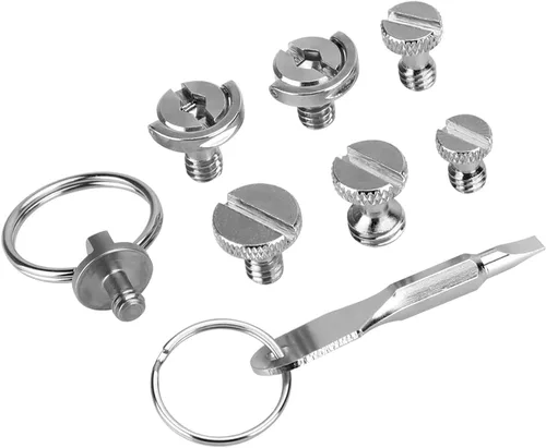 Vista 5 de Adaptador de tornillo de jaula de cámara con paquete de tornillos de 1/4"-20 y 3/8-16 para accesorios de tornillo de trípode (8 piezas)