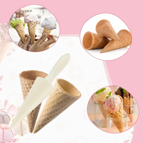 Vista 5 de Pizzelle Roller, 4 moldes de cono de helado de 9.3 pulgadas, rodillo de huevo, moldes de plástico para cuernos de crema