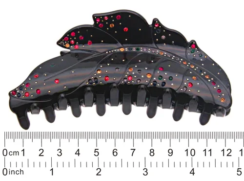 Vista 5 de Fashion & Lifestyle Pinza para el cabello de 5 pulgadas para mujeres y niñas, grande, pinza bastante fuerte, pasador antideslizante, agarre hacia