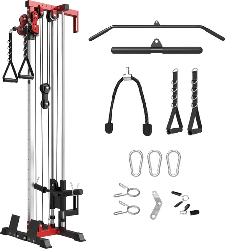 Vista 10 de Mikolo Wall Mount Cable Station, Cable Crossover Machine with Dual Pulley System and 18 Adjustable Positions for Home Gym Fitness Equipment