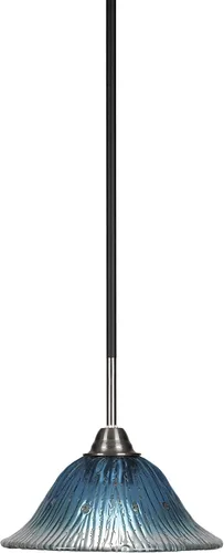 Vista 179 de Toltec Lighting Paramount - Mini colgante de 1 luz en acabado negro mate con cristal de arte perla de 7 pulgadas y estilo negro