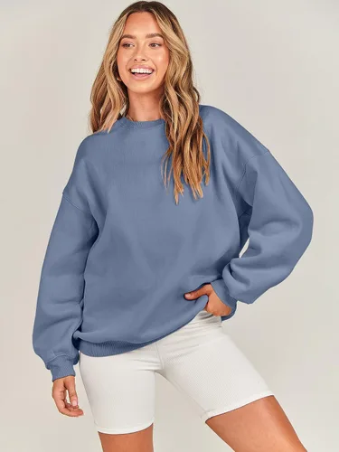 Vista 7 de ANRABESS Sudaderas de gran tamaño con capucha para mujer, cuello redondo, sin botones, ropa casual de otoño, ropa de preparación, adolescentes