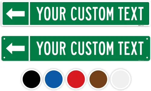Vista 17 de Letrero direccional personalizado, flecha de dirección personalizada para letrero de Navidad, (SI-9583) 18 x 4 pulgadas, ACM, resistente a