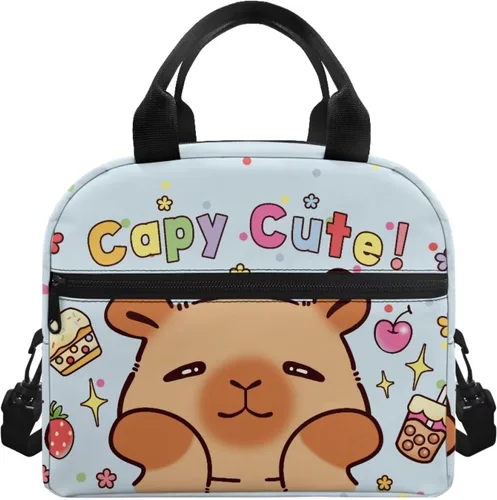 Vista 24 de doginthehole Bolsa de almuerzo de noche estrellada para mujeres y niñas, bolsa de almuerzo con correa ajustable para el hombro con estampado