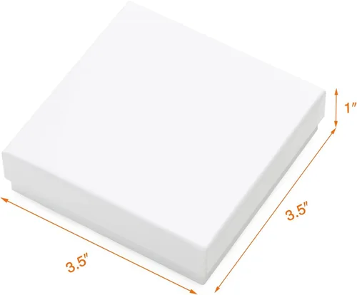 Vista 2 de Magicool - Paquete de 40 cajas de joyería de cartón de 3.5 x 3.5 x 1 pulgadas, utilizadas para collares, pulseras, aretes, joyas, embalaje de regalo