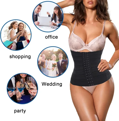 Vista 5 de Nebility Entrenador de cintura para mujer moldeador de cintura control de abdomen corsé delgado para entrenamiento faja debajo del busto