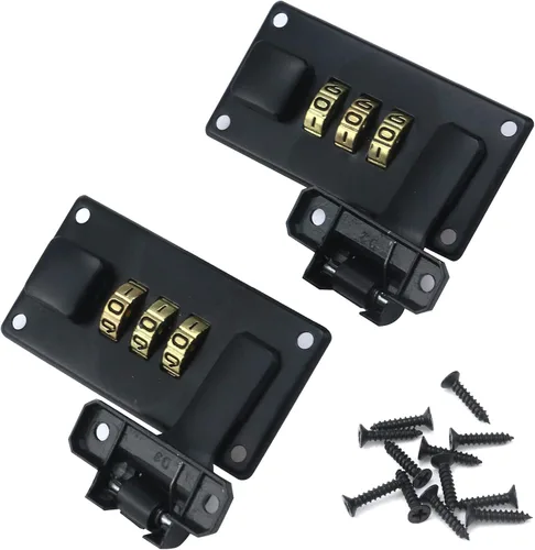 Vista 8 de Cerradura de combinación de maleta de equipaje de bronce de 3 dígitos Combination Password Locks, Briefcase Replacement Hasp Lock, Zinc Alloy