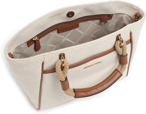 Vista 2 de Bolso tote pequeño de lona de algodón Talia, NaturalEquipaje