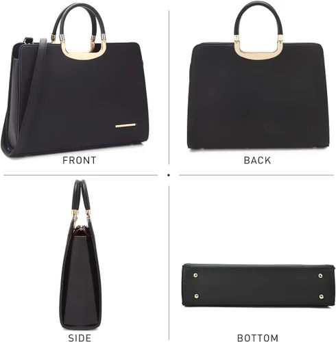 Vista 3 de Womens Handbag Top Handle Shoulder Bag Tote Satchel Purse Work Bag with Matching Wallet