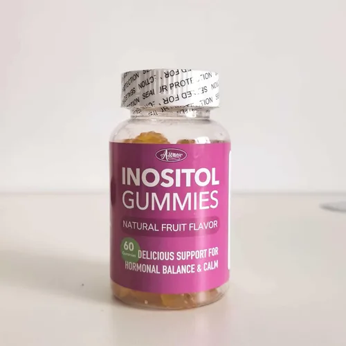 Vista 2 de Gomitas multivitamínicas de mio-inositol y D-chiro inositol, proporción 40:1, glicinato de magnesio 400 mg, omega-3 y folato, vitaminas PCOS
