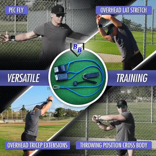 Vista 5 de BB Bands Bandas de resistencia para béisbol y sóftbol - Bandas de entrenamiento de fuerza para el brazo, equipo de acondicionamiento