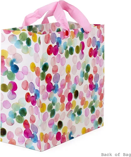 Vista 8 de Hallmark Bolsa de regalo cuadrada grande de 10 pulgadas (puntos de acuarela, solo para ti) para cumpleaños, día de la madre, Pascua, graduaciones