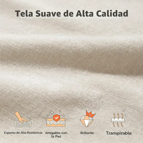 Vista 9 de RECCI Cloud Marco de Cama Full Tapizado con Cabecero, Plataforma Acolchada de Espuma de 5 Pulgadas, Sin Somier, Fácil Montaje (Crema) Plush Padded