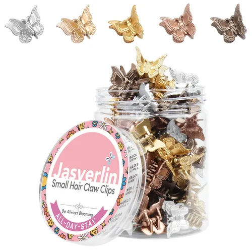 Vista 10 de JASVERLIN Pinzas para el cabello de mariposa coloridas, lindas pinzas pequeñas para niñas, Y2K 90s para niños y mujeres, mariposas, accesorios