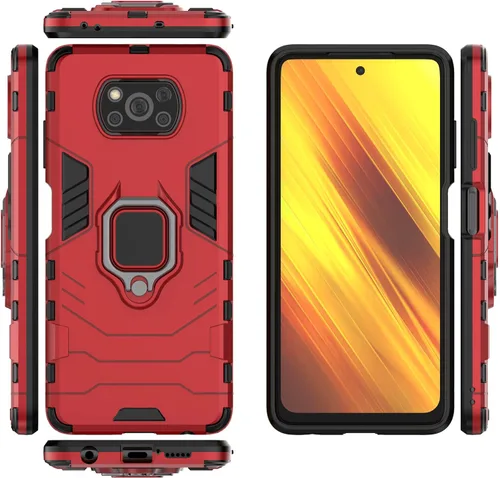Vista 2 de Funda para Xiaomi Poco X3 NFC/Poco X3 Pro con protector de pantalla, híbrida resistente a prueba de golpes, protección de doble capa, funda trasera