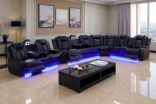 Vista 24 de A Ainehome Juego de sofá modular reclinable eléctrico con luz LED, sofás seccionales de cuero, juegos de muebles de sala de estar, juegos de sofá
