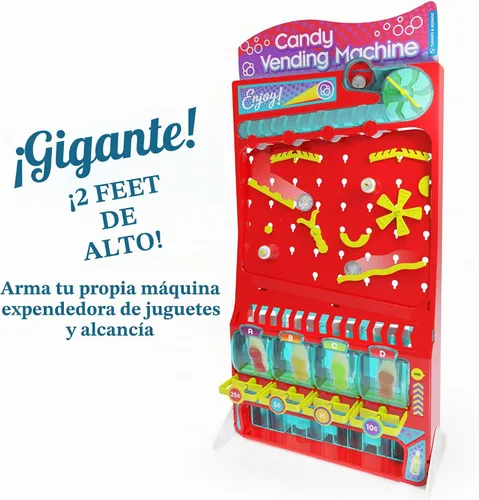 Vista 2 de Thames & Kosmos Kit STEM de máquina expendedora de dulces de 2 pies de altura Construye una máquina expendedora de dulces con 10 experimentos