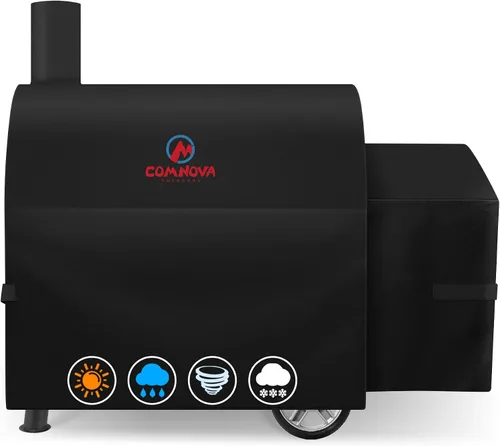 Vista 12 de Comnova Cubierta de Parrilla para Char Griller de 3 Quemadores de Combustible Dual – Cubierta de Ahumador 600D para Char Griller, Cubierta