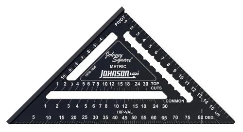 Vista 9 de Johnson Level & Tool 1904-0700V 7-1/4 pulgadas Johnny Square® MACH-1™ Smart Mark™ Rafter Square con vial nivel, negro