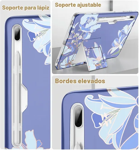 Vista 7 de SURITCH Funda para Samsung Galaxy Tab S7 FE para Tablet S7+ Plus, S8+ Plus, protector de pantalla integrado y soporte para bolígrafo S de cuerpo