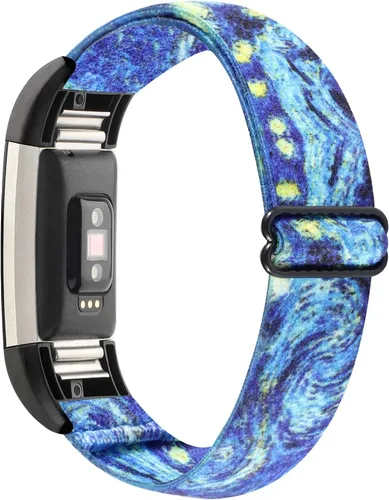 Vista 12 de YONWORTH - Banda elástica ajustable para reloj compatible con Fitbit Charge 2. Correa de nailon elástica, suave para muñecas. Pulsera deportiva