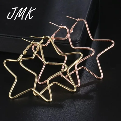 Vista 5 de 2024 New 18K Gold Star Earrings Exquisite Geometric Simple Alloy Metal Rose Gold Jewelry For Women Girls Birthday Party Gift Fashion Accessories