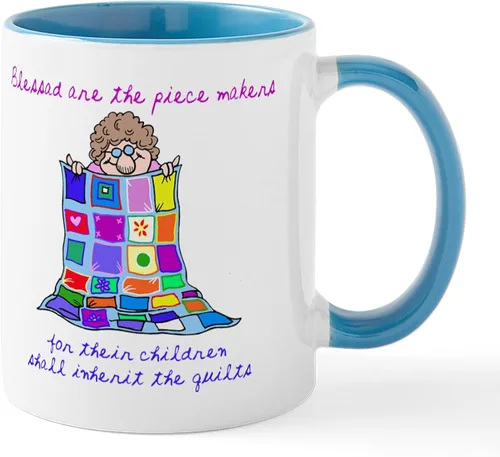 Vista 19 de CafePress I'd Rather Be Quilting Mug Taza de café de cerámica de 11 oz (11.0 fl oz)