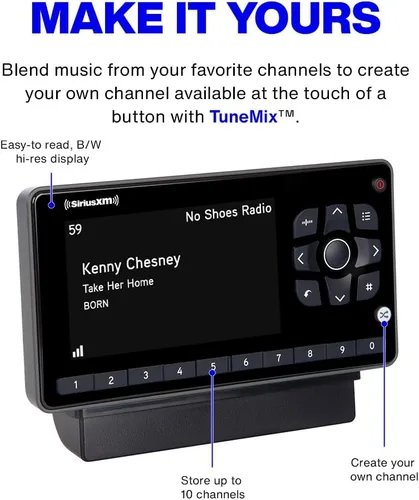 Vista 5 de SiriusXM SXEZR1V1 Onyx EZR Radio Satelital con Kit de Vehículo - Disfruta de SiriusXM en tu Sistema de Audio de Coche Existente y Más con Esta Radio