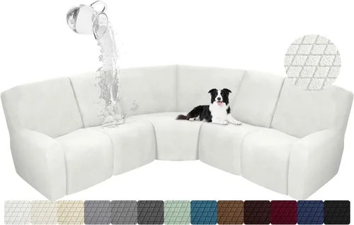 Vista 11 de ALIECOM Funda para Consola Central de Sillón Reclinable, Funda Elástica para Sofá Seccional Reclinable en Forma de L, Funda de Esquinas para Sofá