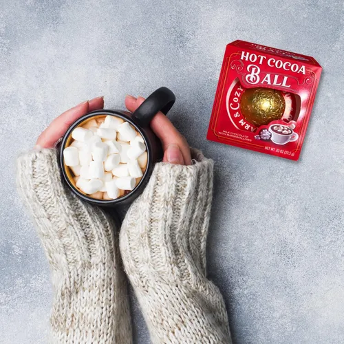 Vista 4 de Needzo Bolas de Chocolate Caliente Navideño Derretibles, Rellenos de Calcetas Paquete de 3