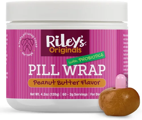 Vista 10 de Riley's Pastillero para perros con probióticos, deliciosa pasta de píldoras con sabor a tocino para perros, envuelve pastillas, cápsulas y tabletas