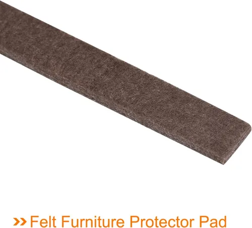 Vista 4 de uxcell Rollos de tiras de fieltro para muebles, 59 x 0.5 pulgadas, autoadhesivos, cortables, protectores de suelo antiarañazos para patas