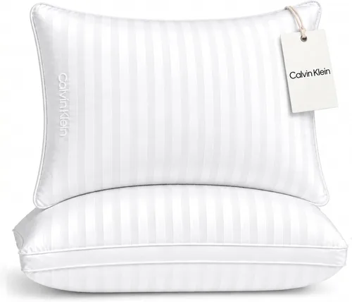 Vista 10 de Calvin Klein Bed Pillows Queen Size Set of 2, Medium Soft Gusseted Pillow