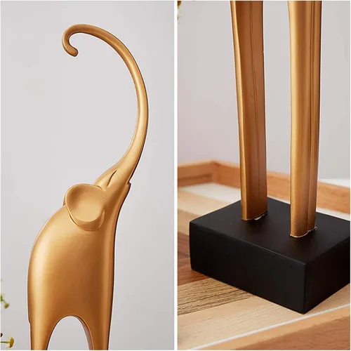 Vista 3 de Escultura de estatua de mesa, escultura de estilo simple y lujoso, decoración de elefante, sala de estar, entrada, gabinete de vino, estatua