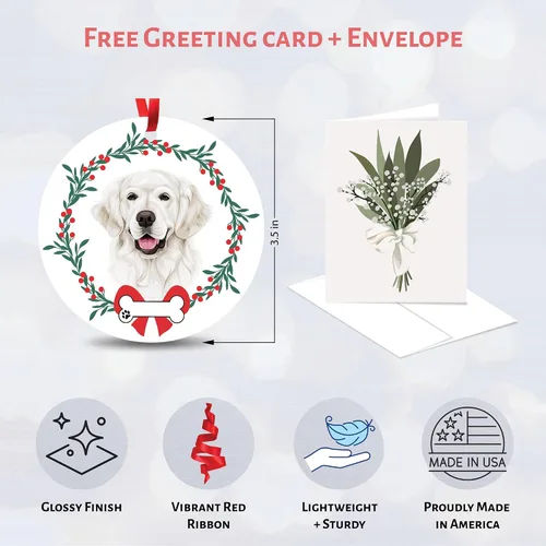 Vista 2 de Adorno Golden Retriever, regalo para amantes de los perros Golden Retriever, decoración de árbol, idea de regalo de intercambio de calcetines