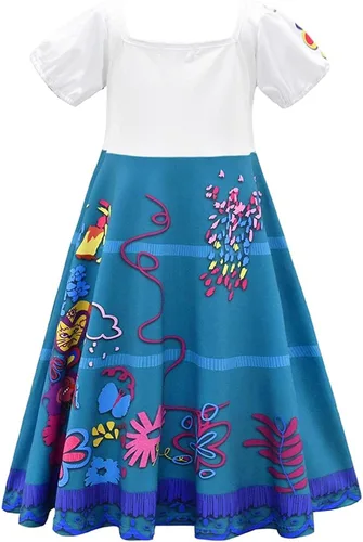 Vista 2 de Disfraz de Mirabel para niños disfraz de princesa Mirabel Madrigal disfraz de falda con estampado elegante para niñas