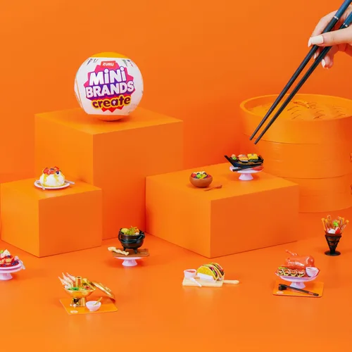Vista 2 de Mini Brands Crea MasterChef Series 2 de ZURU (paquete de 2) – Mini platos reales con ingredientes, herramienta LED UV y tarjeta de recetas Cápsula