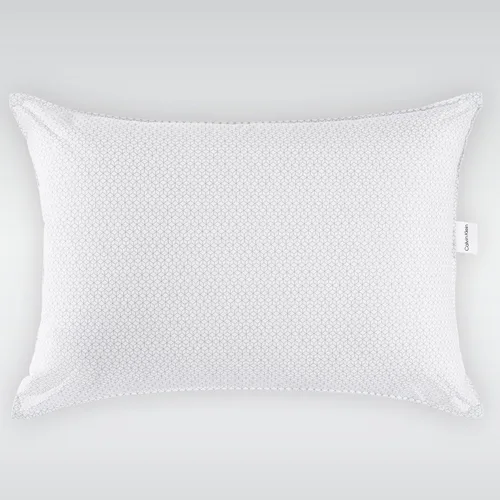 Vista 3 de Calvin Klein Juego de 2 almohadas de cama tamaño King de 20 x 36 pulgadas con estampado geométrico para dormir, color blanco