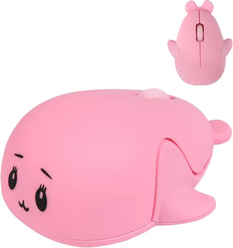 Vista 9 de Ratón inalámbrico con forma de hámster, silencioso, silencioso, silencioso, portátil, divertido, para viajes, óptico, 1200 DPI, USB, divertido